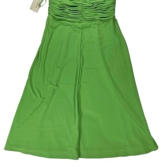 Evan Picone Sleeveless Halter Dress Womens 8 Green Stretch Marilyn Monroe Maxi - Picture 8 of 16